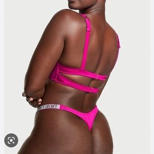 NWT VS Shine Strap Thong swim bottom